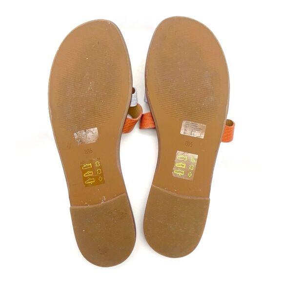 Madewell Wave Slide Sandal Size 8.5 Colorblock Leather Faded Straw Mist Multi - Picture 14 of 15